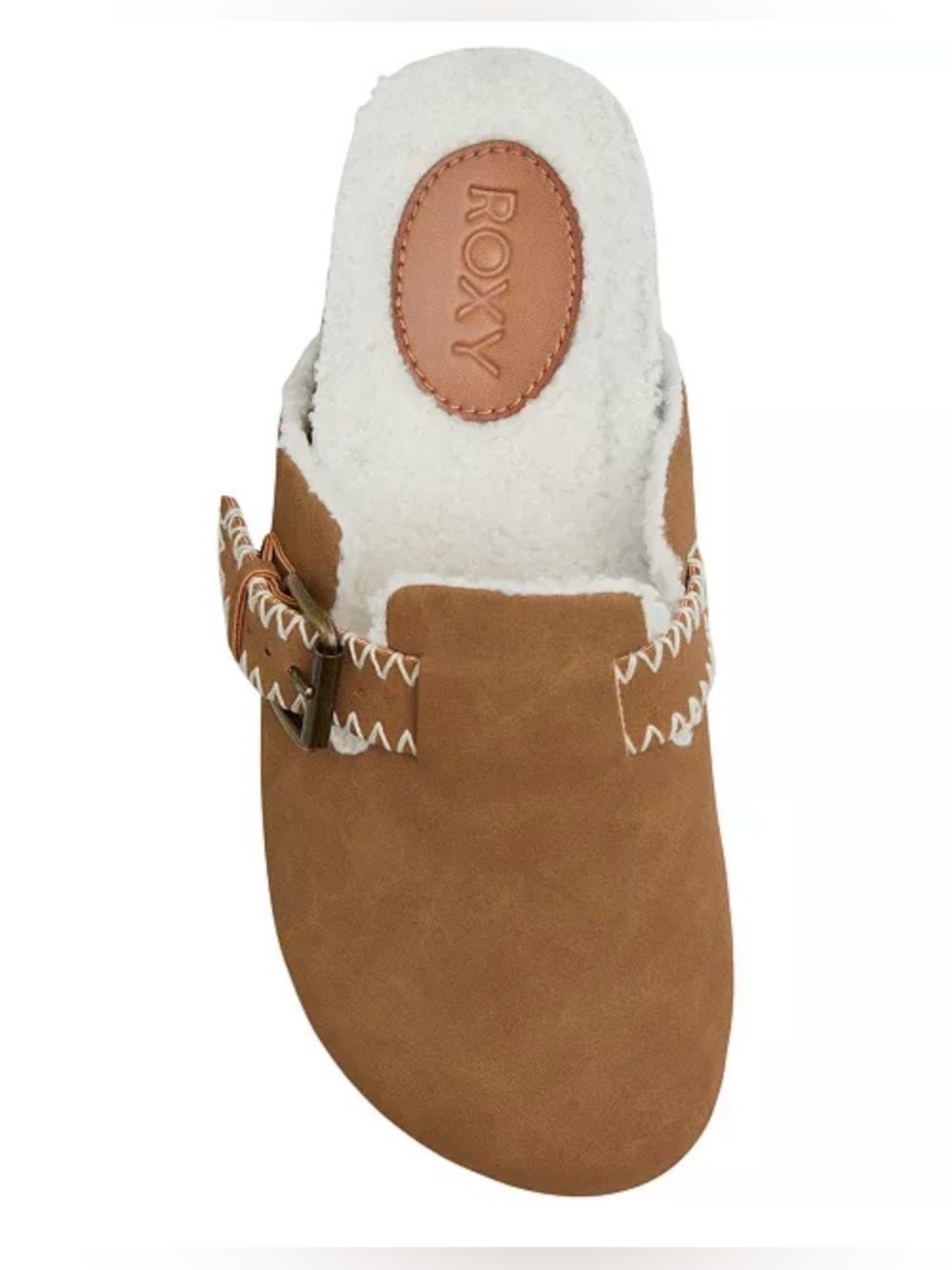 NWOT Roxy Honey Suede Buckle Clog in Cognac Brown size 7 - Picture 3 of 4